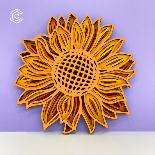 Sunflower-inspired wall decor laser cutting file