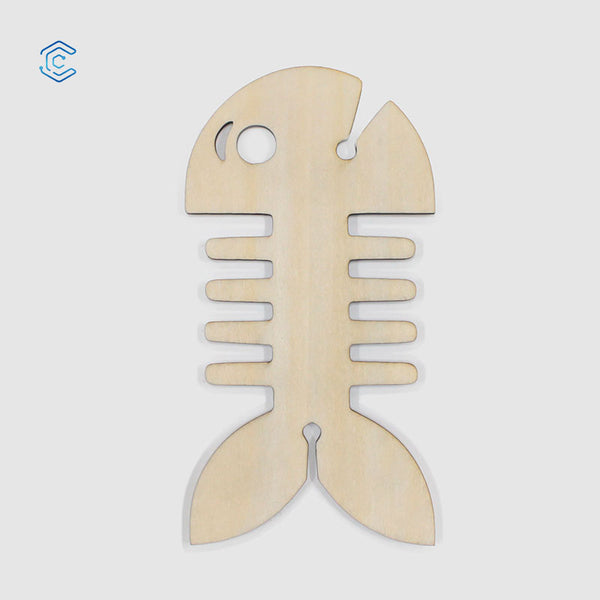Fish Bone Shaped Corded Headphone Organizer FREE laser cutting file