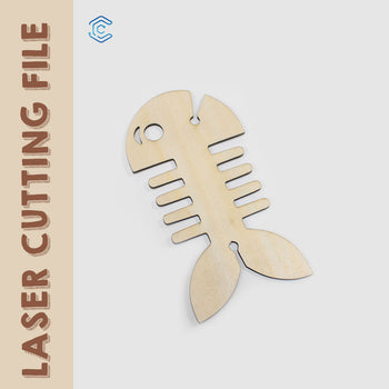 Fish Bone Shaped Corded Headphone Organizer FREE laser cutting file