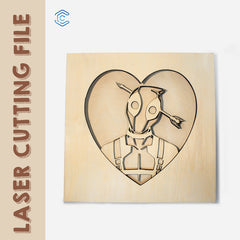 Valentine's Day heart shaped DEADPOOL laser cutting file