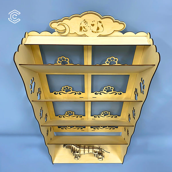 Laserschneiddatei für 5-lagigen Schuhschrank im Haustierstil 