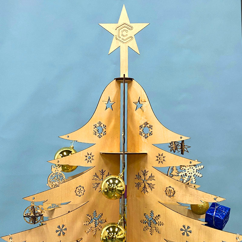 Large floor-to-ceiling Christmas tree laser cutting file