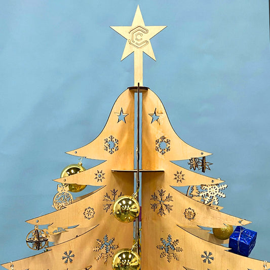 Large floor-to-ceiling Christmas tree laser cutting file