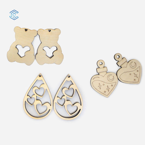 Valentine's Day 21-styles earring bundle laser cutting file