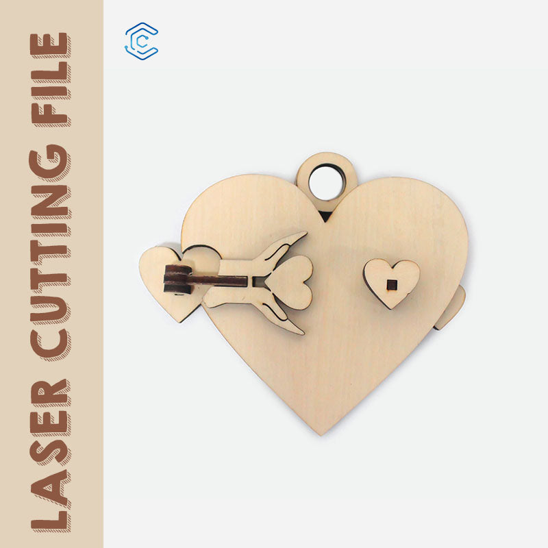 Valentine's Day heart shaped keychain laser cutting file best file for laser cutting