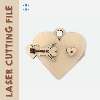 Valentine's Day heart shaped keychain laser cutting file best file for laser cutting