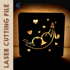 Valentine's Day Peas in a Pod light box laser cutting file