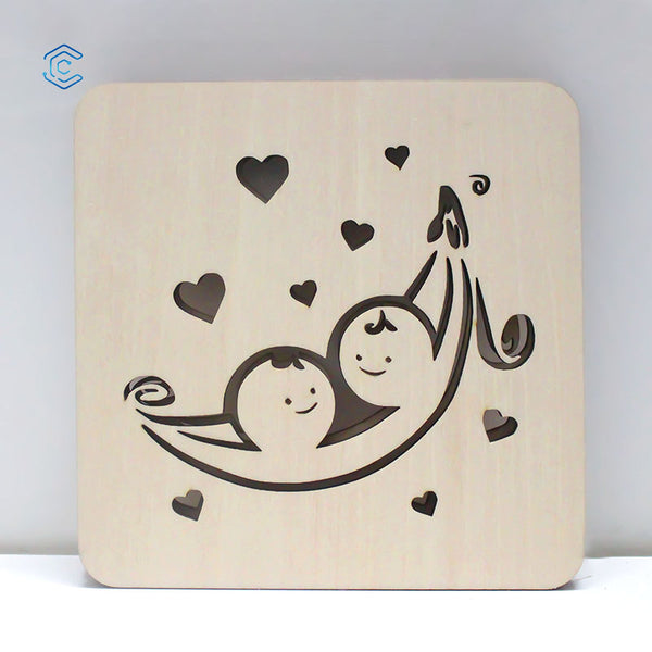 Valentine's Day Peas in a Pod light box laser cutting file