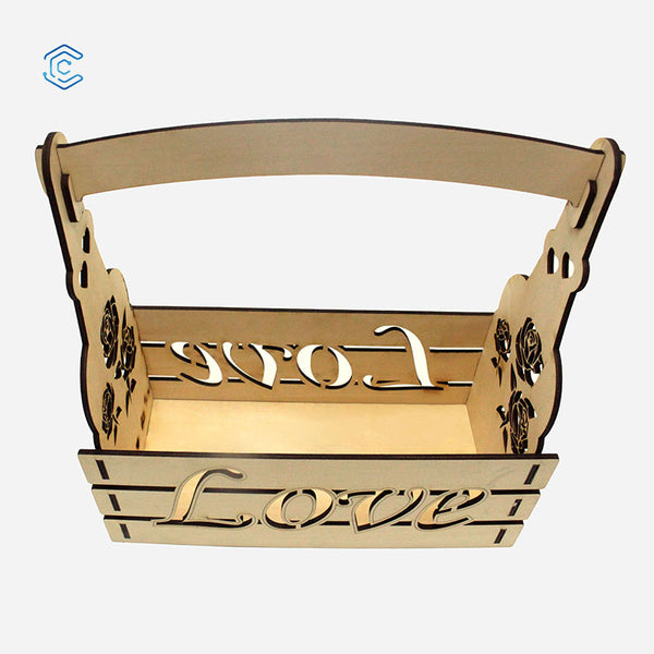 Valentine's Day basket 3D Puzzle laser cutting file