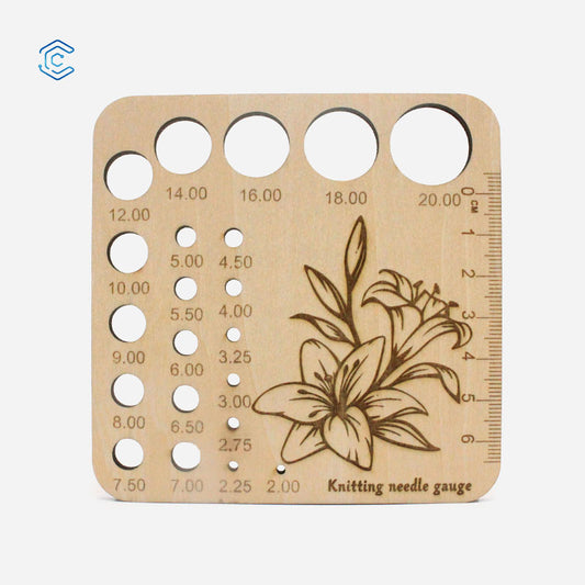 Nadelmaß Vektor Lineal Stil 2 Messwerkzeug für Stricker Laserschneidedatei