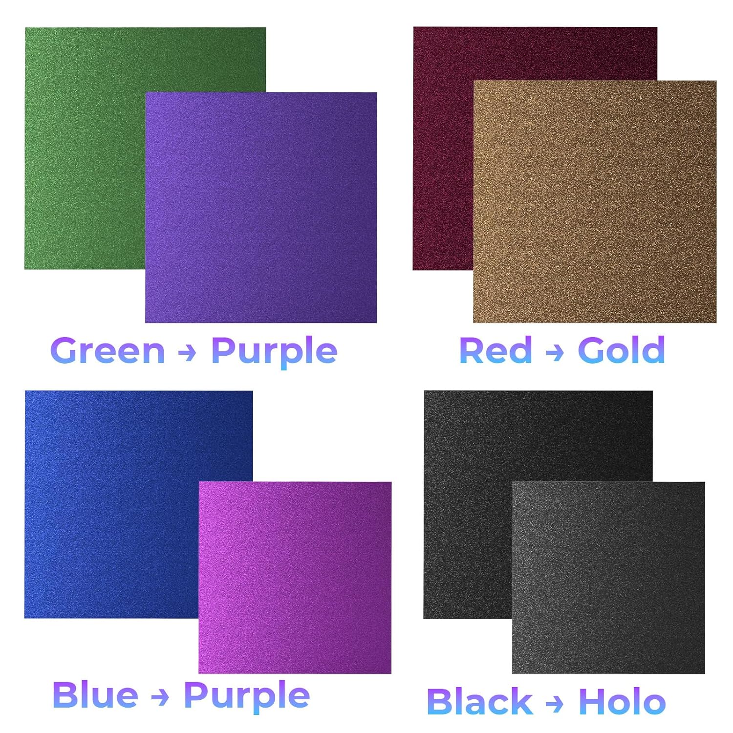 Iridescent Color-Shift Plywood Sheets – Chameleon Finish, 4pcs 12×12'' (30×30 cm), 3mm | Creatorally