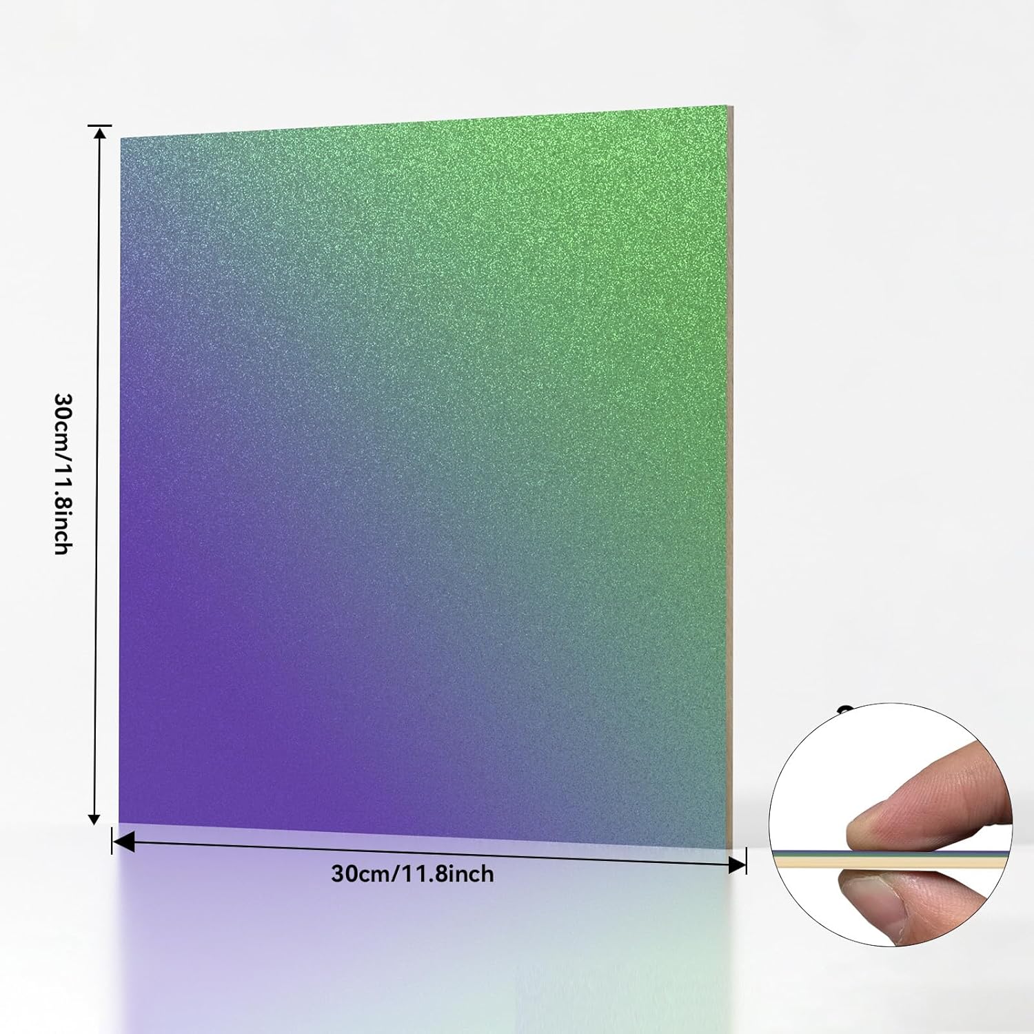 Iridescent Color-Shift Plywood Sheets – Chameleon Finish, 4pcs 12×12'' (30×30 cm), 3mm | Creatorally