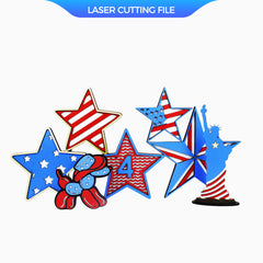 July 4th Stars & Liberty Laser Cut SVG – Patriotic Table Decor File