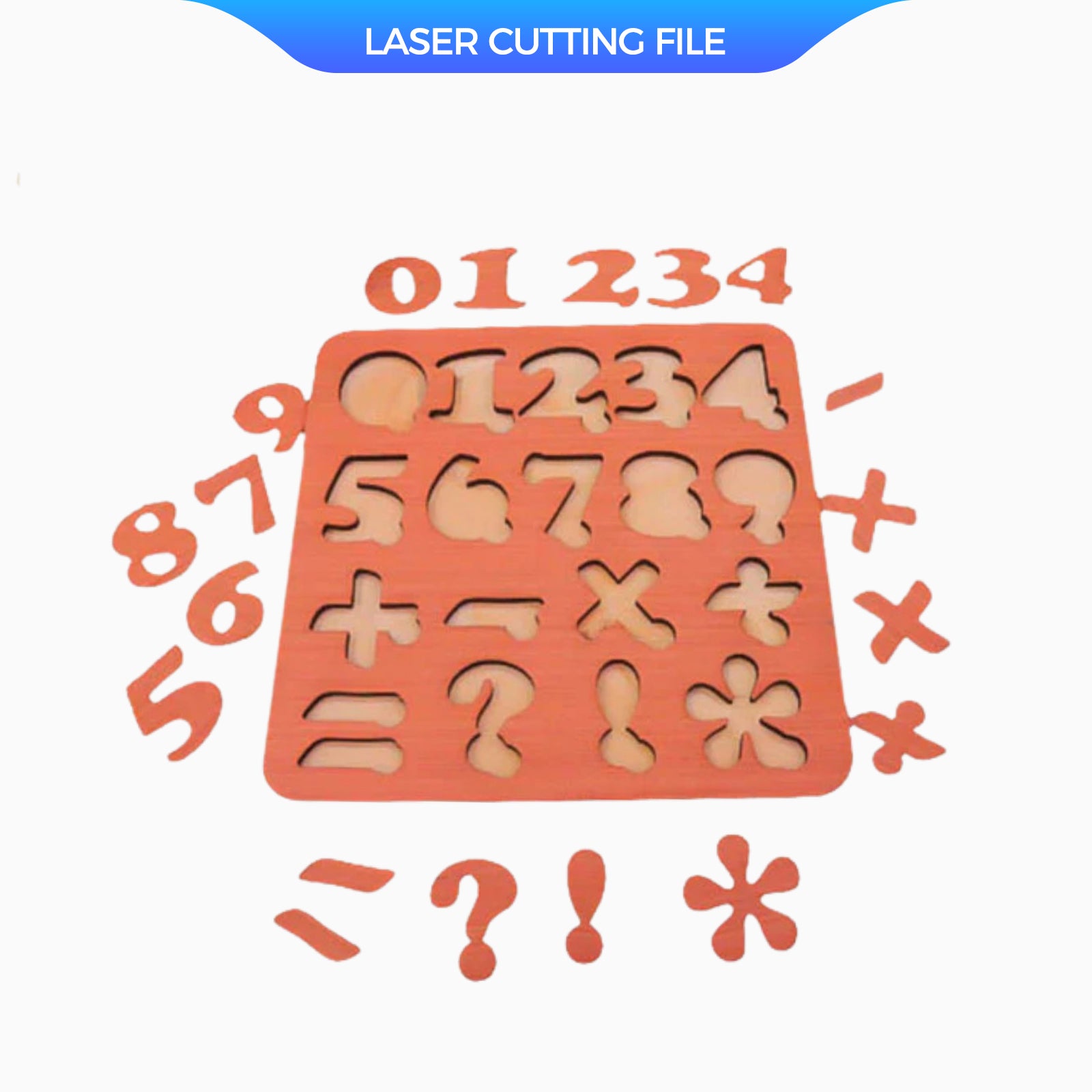 Kids numbers calculating puzzle laser cutting file