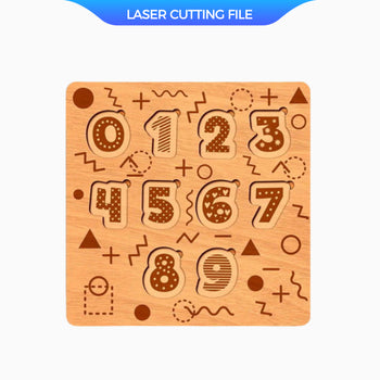 Kids numbers calculating puzzle style 2 laser cutting file