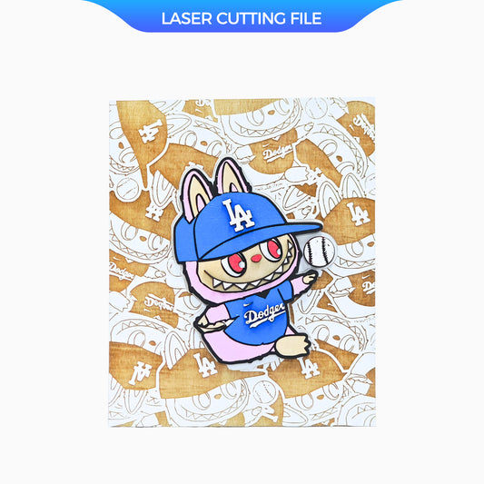 Layered Labubu 3D laser cut wall art SVG for DIY decor or collectible craft