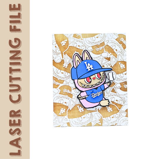 Layered Labubu 3D laser cut wall art SVG for DIY decor or collectible craft.