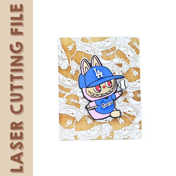 Layered Labubu 3D laser cut wall art SVG for DIY decor or collectible craft.