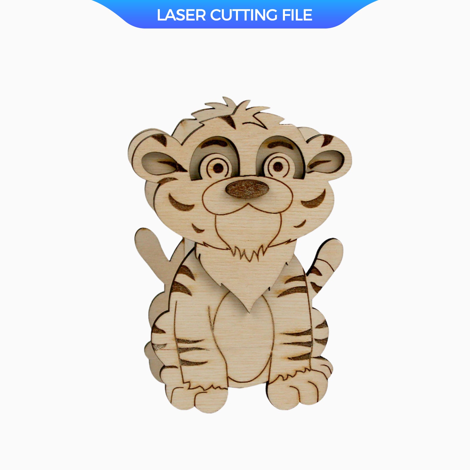 Little tiger pen holder laser cutting file