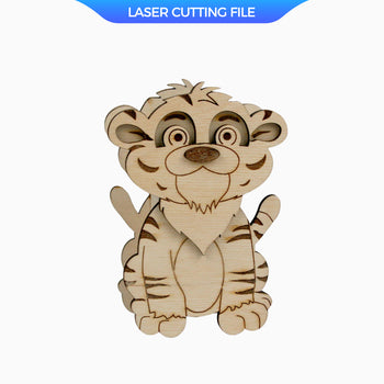 Little tiger pen holder laser cutting file