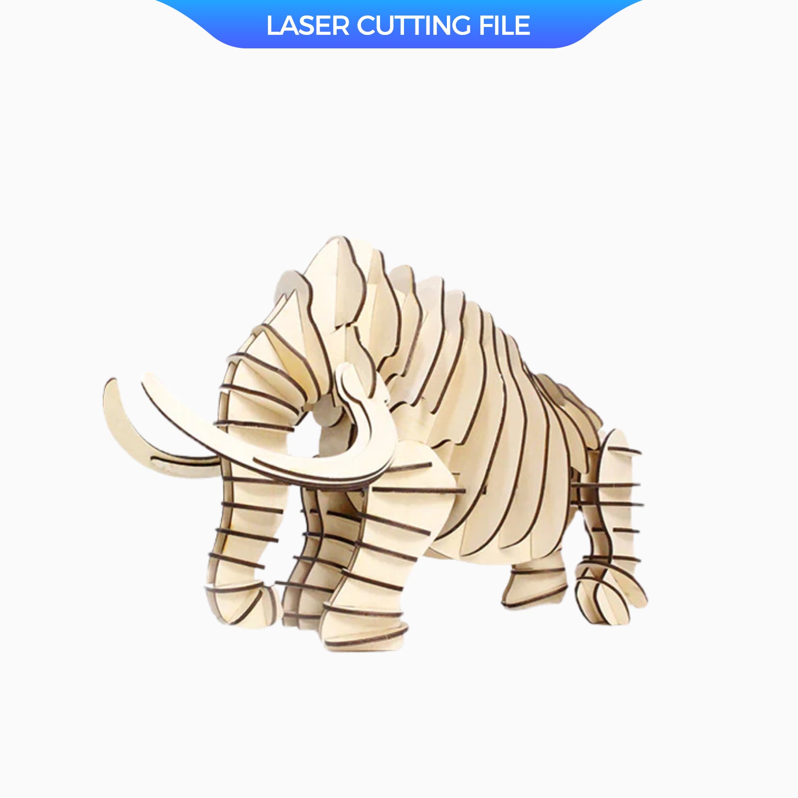 Mammoth 3D Puzzle - Educational DIY Craft Kit Laser Cutting File