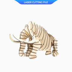 Mammoth 3D Puzzle - Educational DIY Craft Kit Laser Cutting File