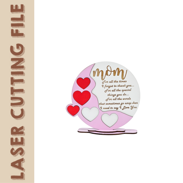 Mother's day message board for mother laser cutting file