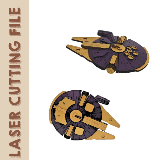 Arquivo de corte a laser para quebra-cabeça 3D Millennium Falcon - perfeito para fãs de Star Wars