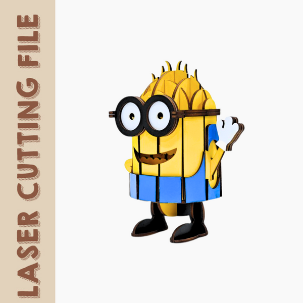 Quebra-cabeça 3D Adorável Minions – Arquivo de corte a laser divertido para amantes de artesanato