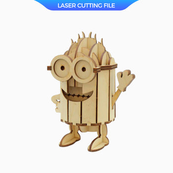 Minions pen holder laser cutting file