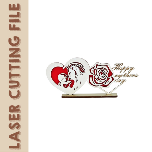 Mother's Day Gift Love Rose laser cutting file