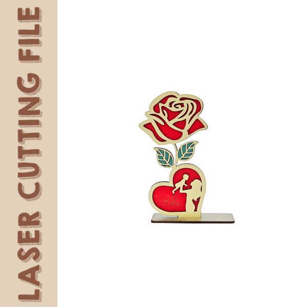 Mother's Day Gift roses laser cutting file