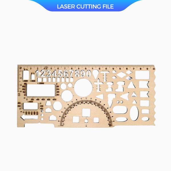 Multifunctional ruler laser cutting file by Creatorally