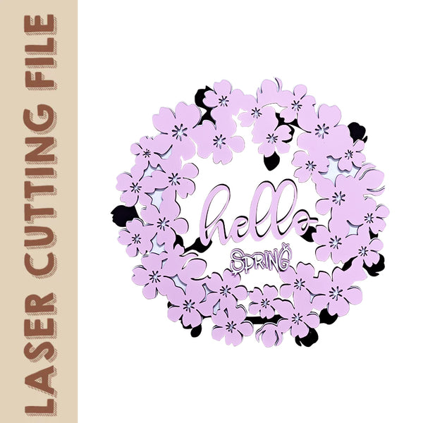 Multilayer Cherry Blossom Laser Cutting Design – DIY Wall Decor File for Laser Engraving