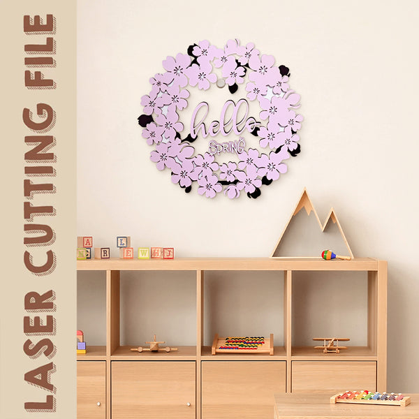 Multilayer Cherry Blossom Laser Cutting Design – DIY Wall Decor File for Laser Engraving