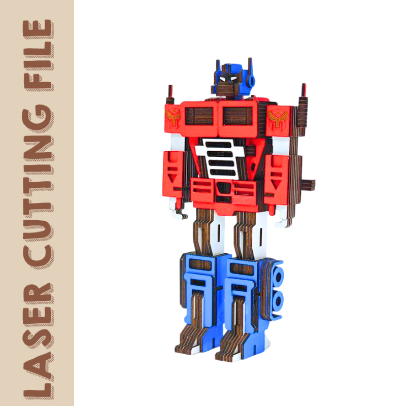 Optimus Prime 3D Robot Hero Puzzle - Laser Cutting File for Legendary Leader