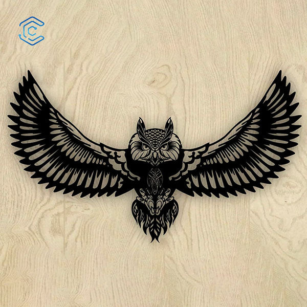 Flying owl wall hanging laser cutting file