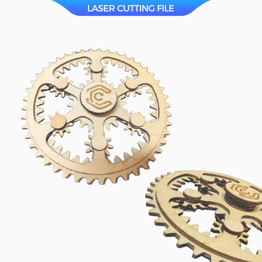 Rotatable gear laser cutting file