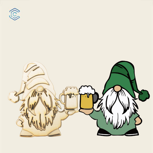 ST. PATRICK'S DAY Paddy's Day gnome's drinking beer style 2 laser cutting file