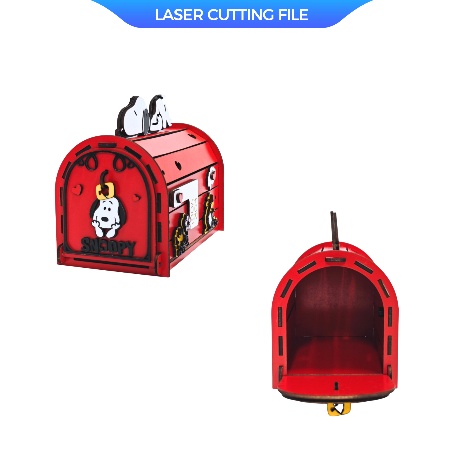 Snoopy Mailbox 3D Puzzle – Fun Laser Cut File for Desktop Decor