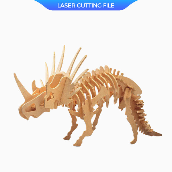 Triceratops 3D puzzle laser cutting file