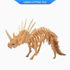 Triceratops 3D puzzle laser cutting file