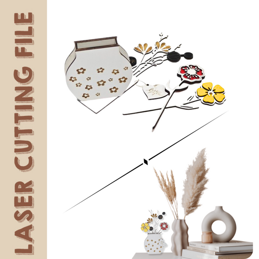 3D Wildblumen Bouquet Bundle Laser Schneidedatei - DIY Home Decor &amp; Geschenk für Mama