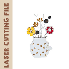 3D Wildblumen Bouquet Bundle Laser Schneidedatei - DIY Home Decor &amp; Geschenk für Mama