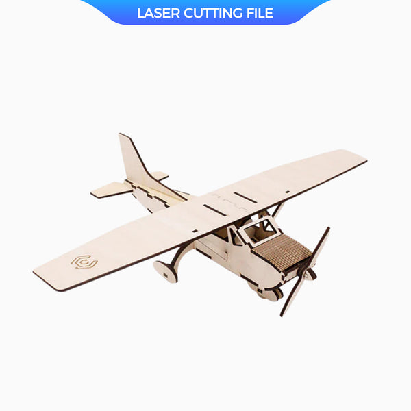 Wooden Cessna Airplane 3D Puzzle Glider - DIY Craft Kit laser cutting file