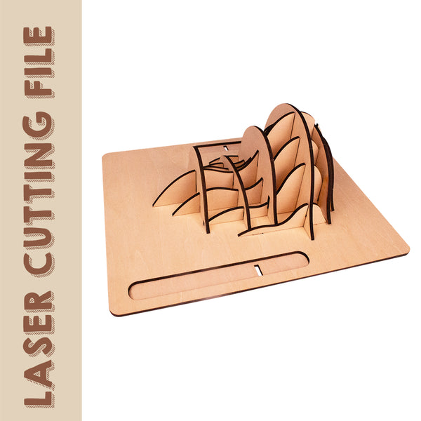 Porta-canetas com tema de pintura de paisagem - Arquivo de corte a laser - Artesanato faça você mesmo para entusiastas da natureza