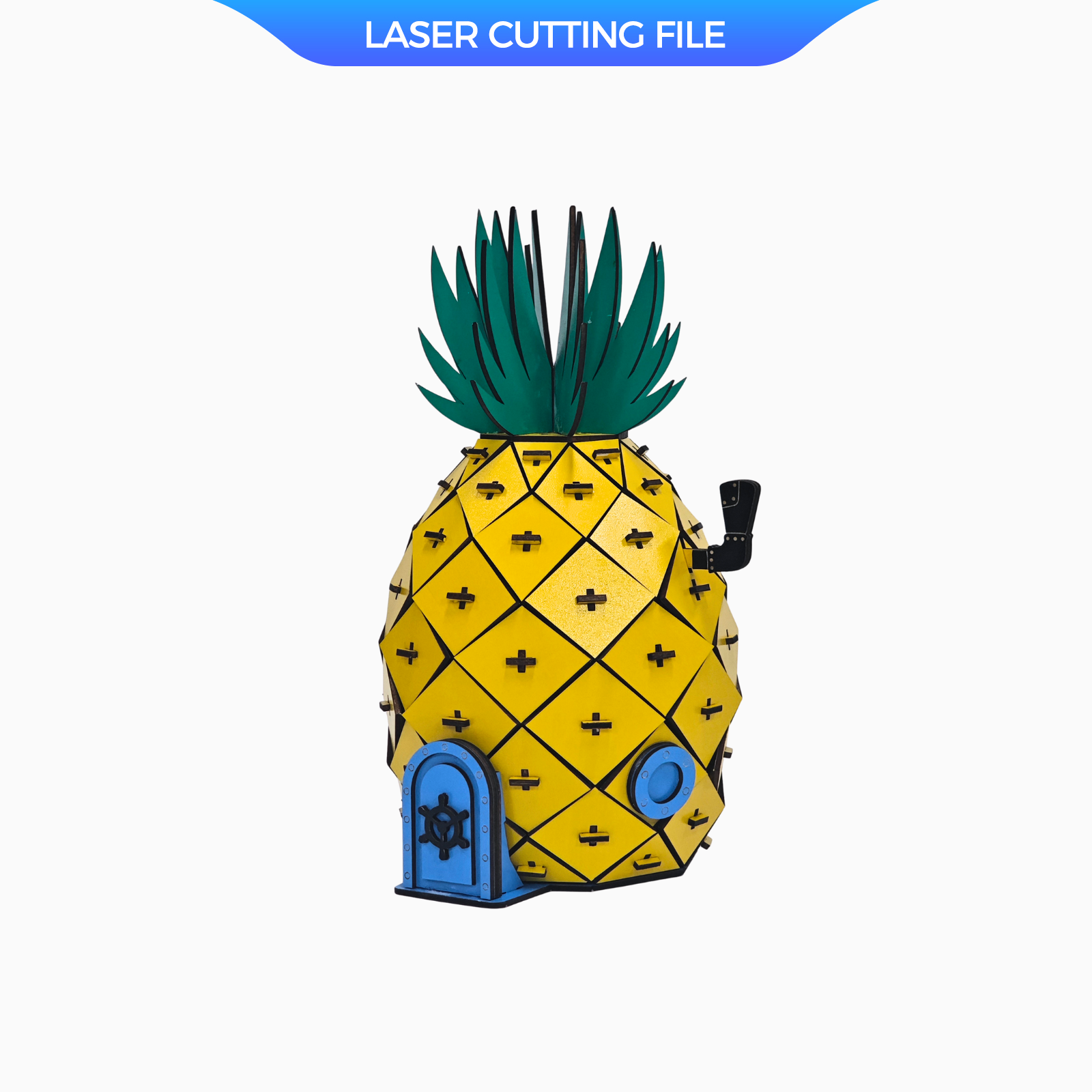 Pineapple room for planting 3D puzzle laser cutting file