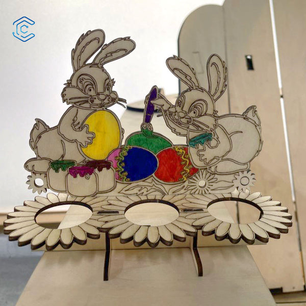 Easter bunny egg holder laser cutting file