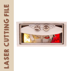 ONE PIECE Portgas D. Ace Multi-Layer Light Box Laser Cutting File - DIY Craft for Anime Fans