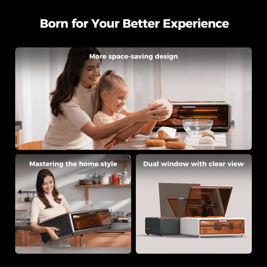 Falcon A1 10W Laser Engraver Enclosed Cutter with Air Assist HD Camera Positioning